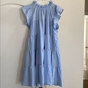 Red Dress boutique light blue ruffle dress SZ L